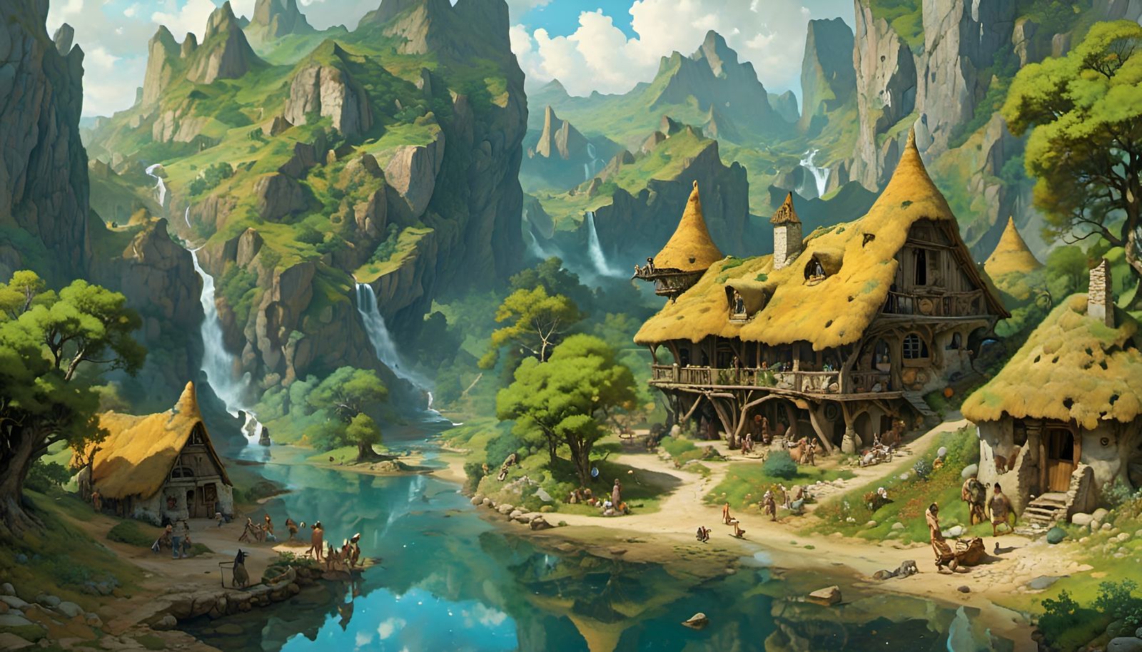 Stone Age Village in Hyperkraximalism Style