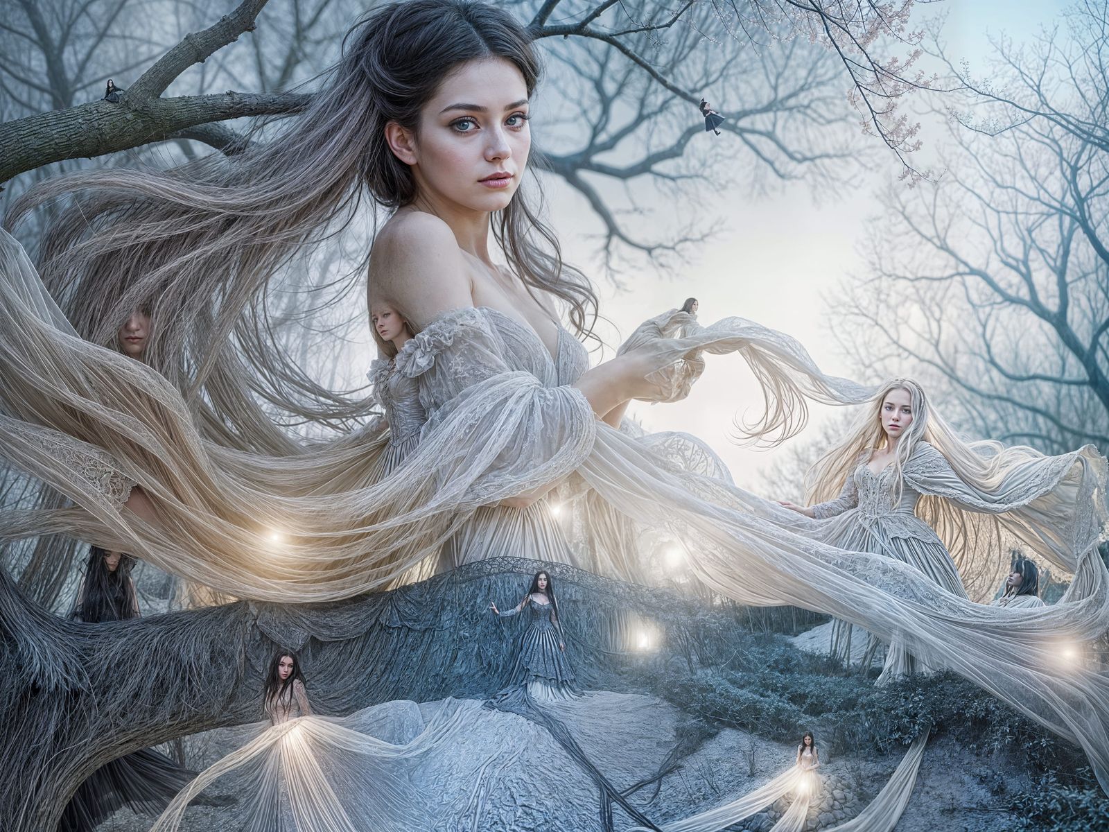 Ethereal Gothic Princess in Haunted Castle