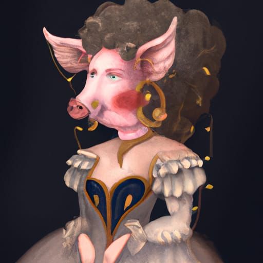 Baroque Pig-Faced Lady Portrait