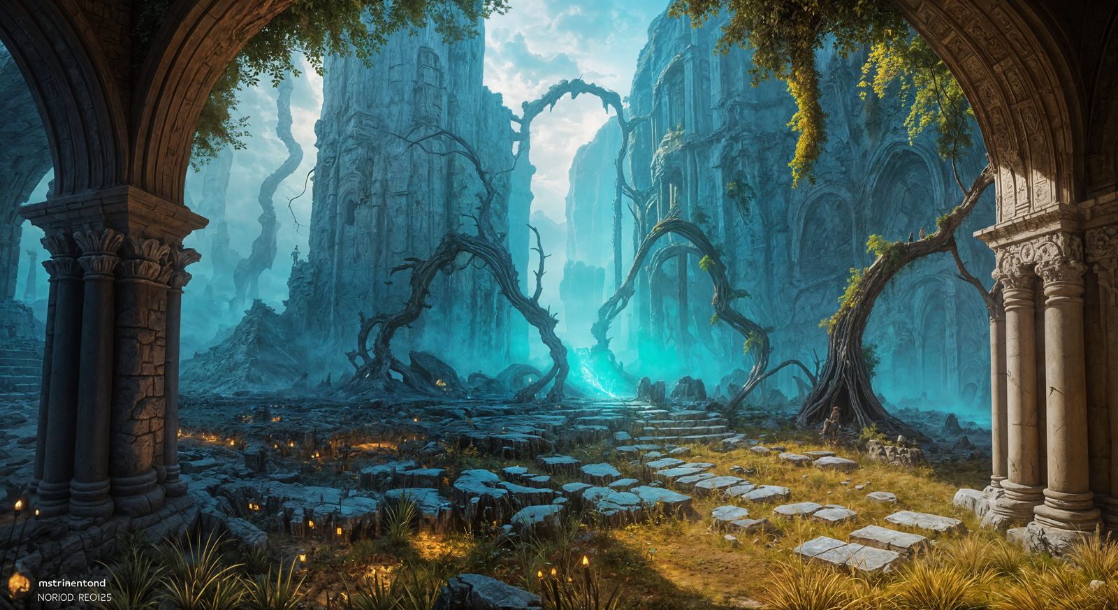 Explorer in Ancient Ruins: Fantasy Concept Art
