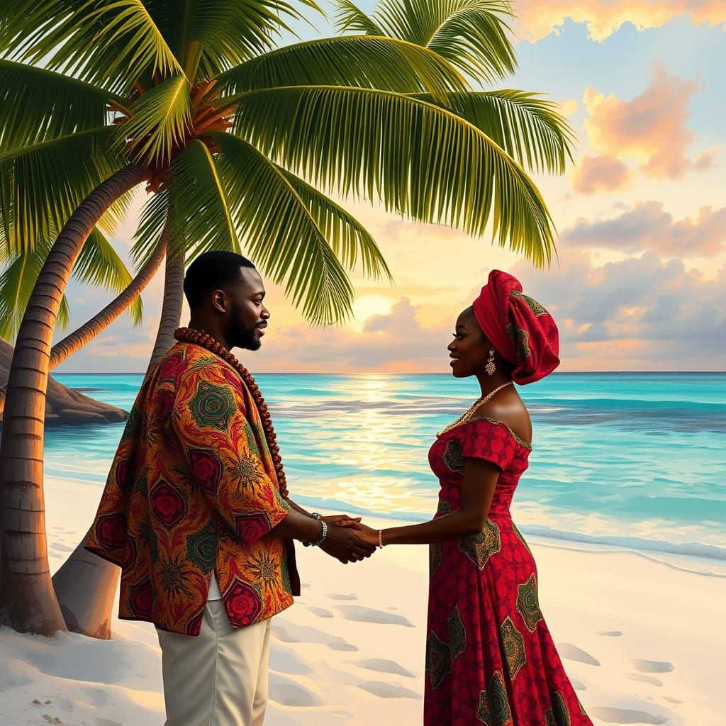 African Beach Wedding in Vibrant Colors
