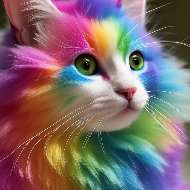 Rainbow Kitten Playing: A Colorful Fantasy