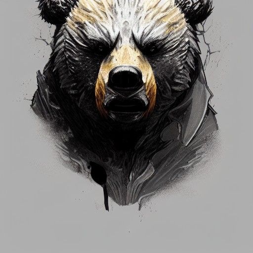 Monster Bear Portrait in Hyperdetailed Digital Art