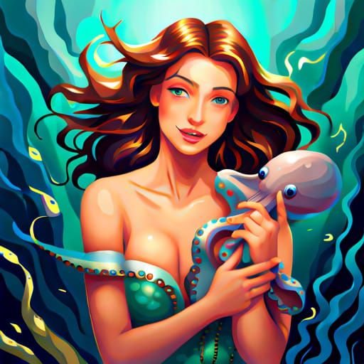 Mermaid and Octopus Aquatic Friends