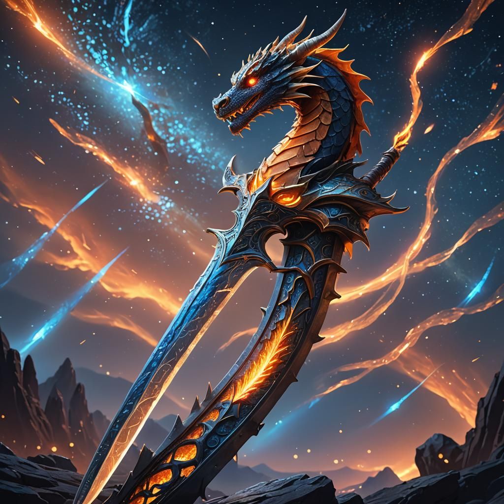 Dragon Sword Concept Art in Vivid Hues