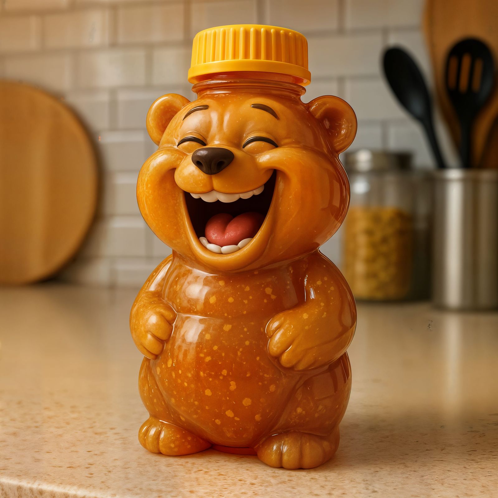 Laughing Honey Bear Container in Cartoon CGI
