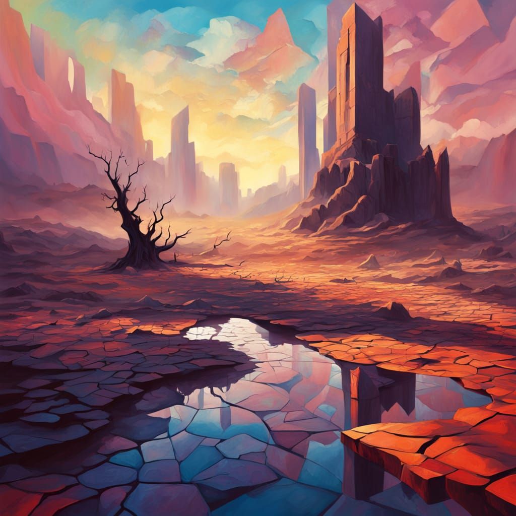 Surreal Crystal Flowers and Abstract Monument Concept Art