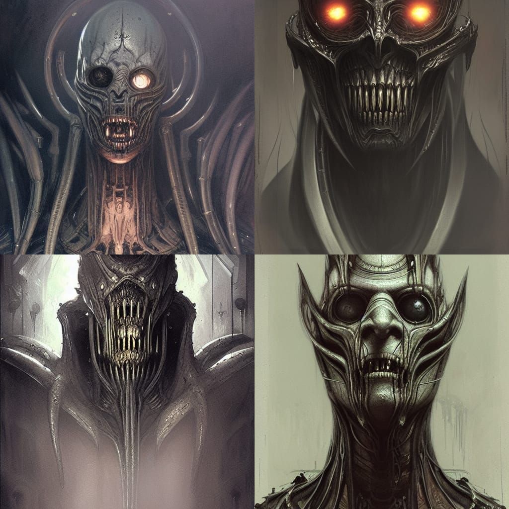 Sinister Biomechanical Creature in Giger Style