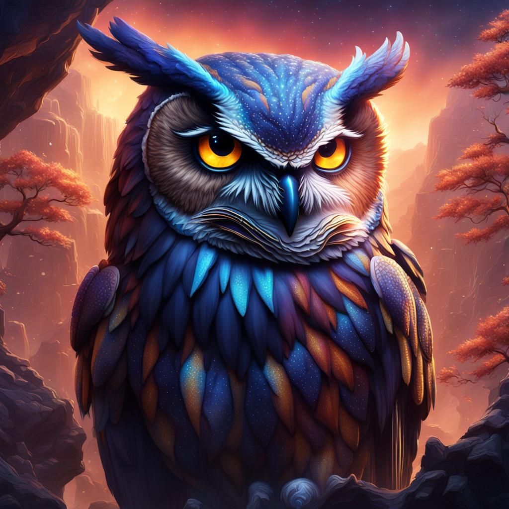Fantastical Galaxy Owl Concept Art