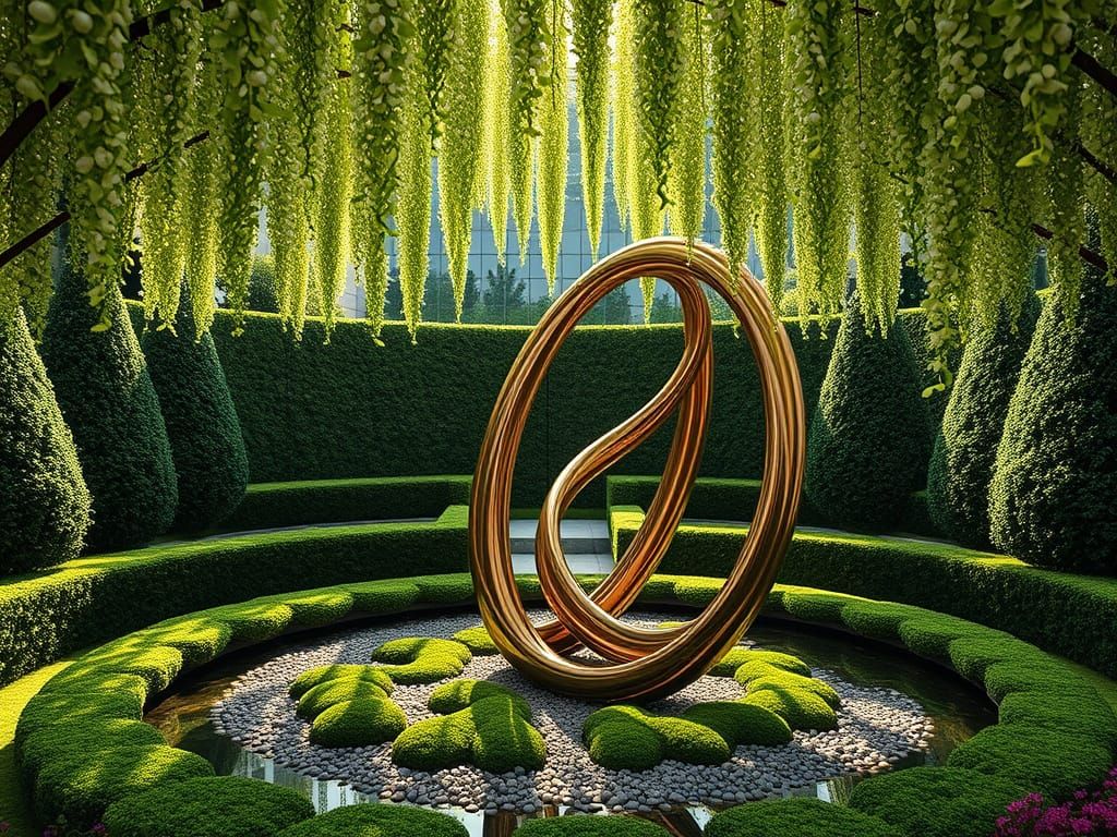 Surreal Garden Oasis in Vibrant Hyperreal Style