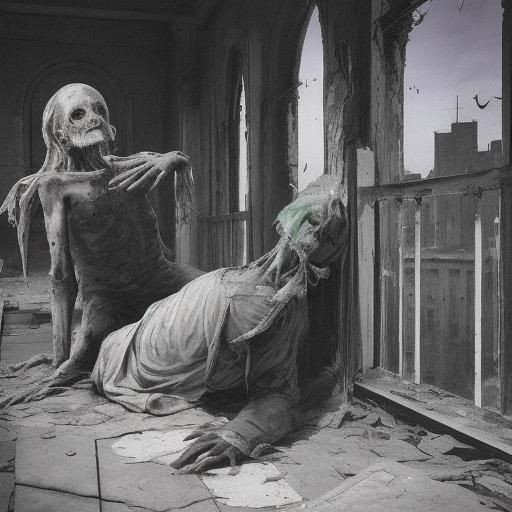 Ghoul's Descent: Cubist-Inspired Nightfall