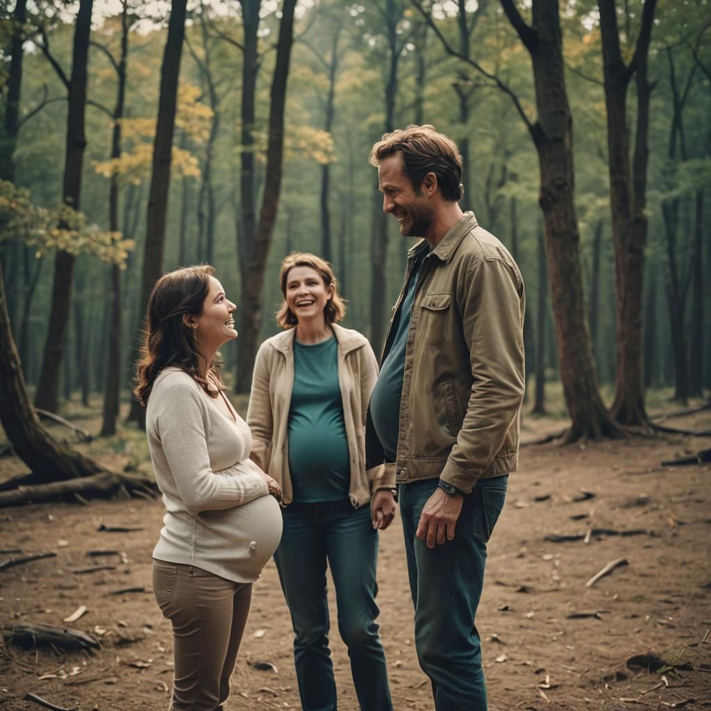 Joyful Father Discovers Wife's Pregnancy in Cinematic Still