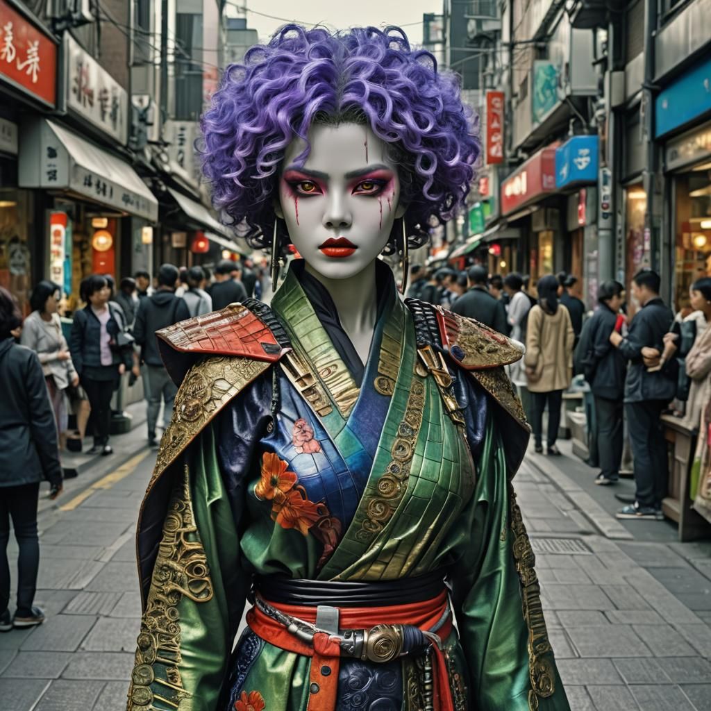 Hyperrealistic Asian Assassin Mannequin on Hibiya Street