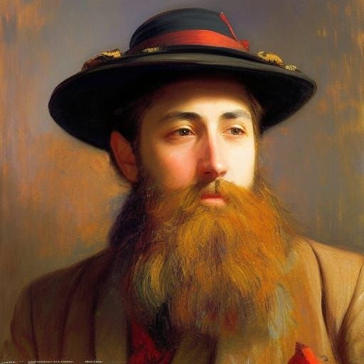 Young Wizard Portrait in Anime Impressionist Style