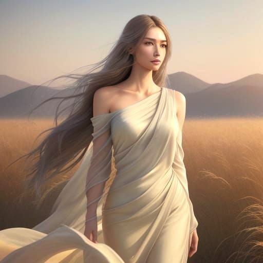 Gentle Woman in Elegant Attire