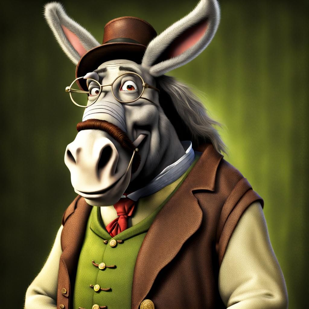 Donkey from Shrek as Benjamin Franklin