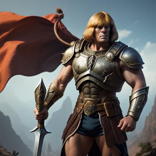 He-Man of Eternia holding his power sword over his head Epic...