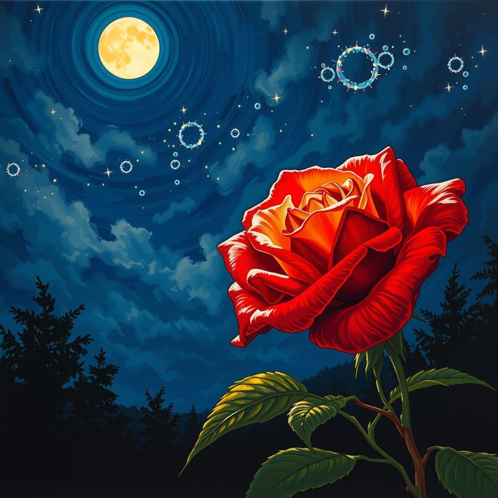 Rosa bajo la luna
