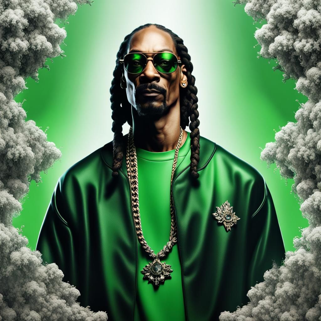 High Contrast Portrait in Black and Green