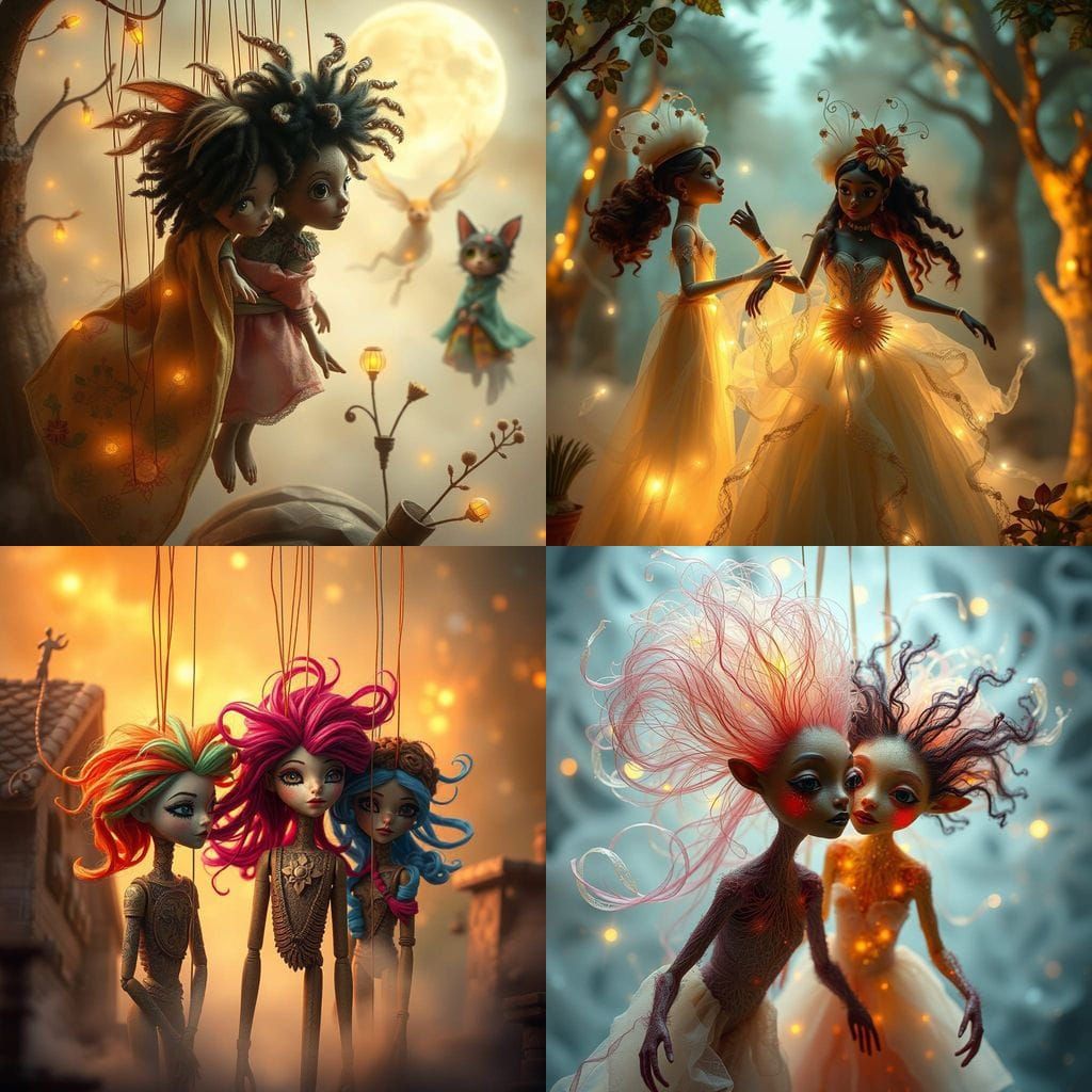 Ethereal Fantasy Puppets in Whimsical Light