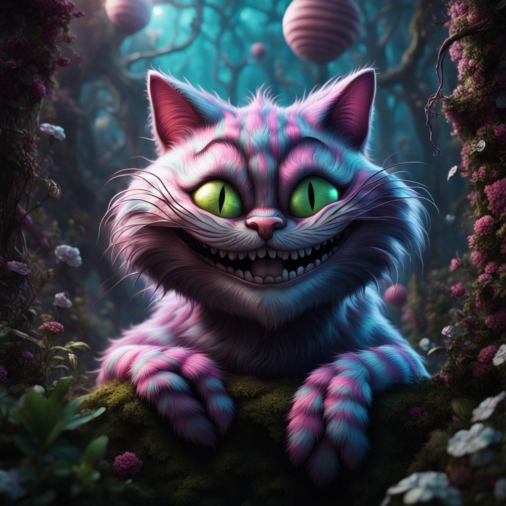 Detailed Cheshire Cat Digital Painting in 8k