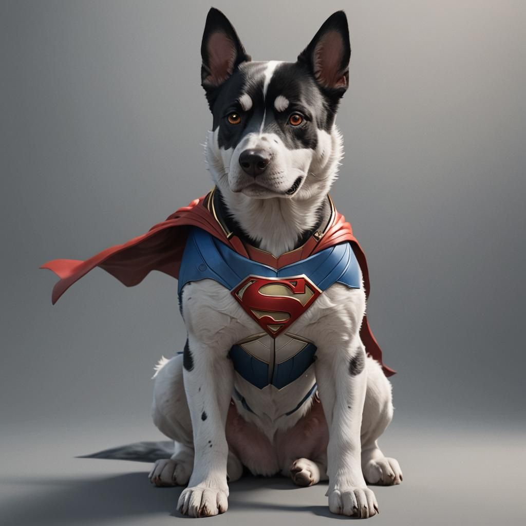Superman Dog in 3D Anime Art