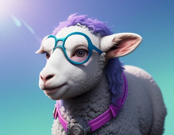 Nervous Nerdy Lamb in High School: Pixar Style