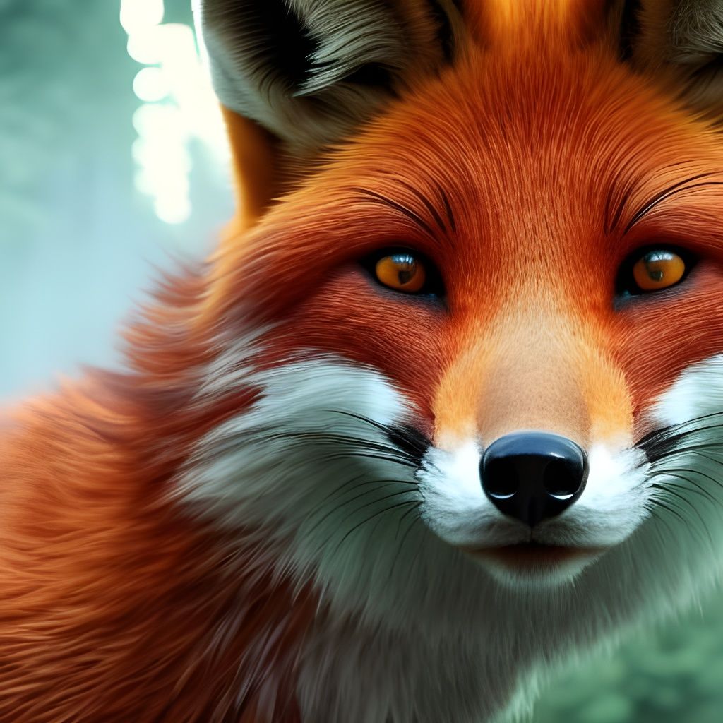 Mint Fox in Polychromatic 3D Render