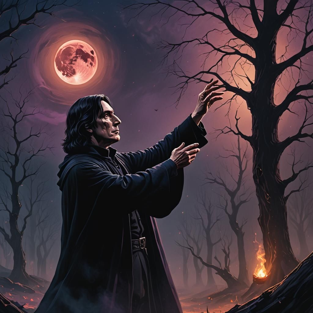 Mystical Spellcasting Under a Blood Moon