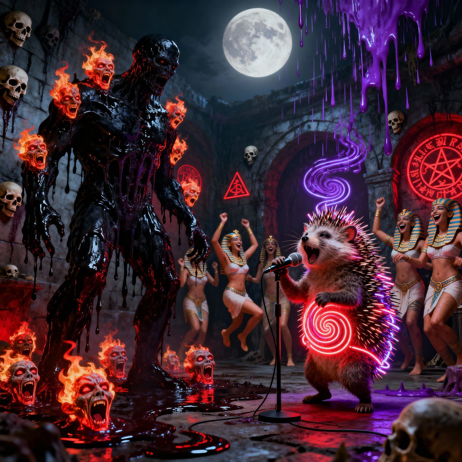 Horror Mutant of Melting Wax in Dark Underworld