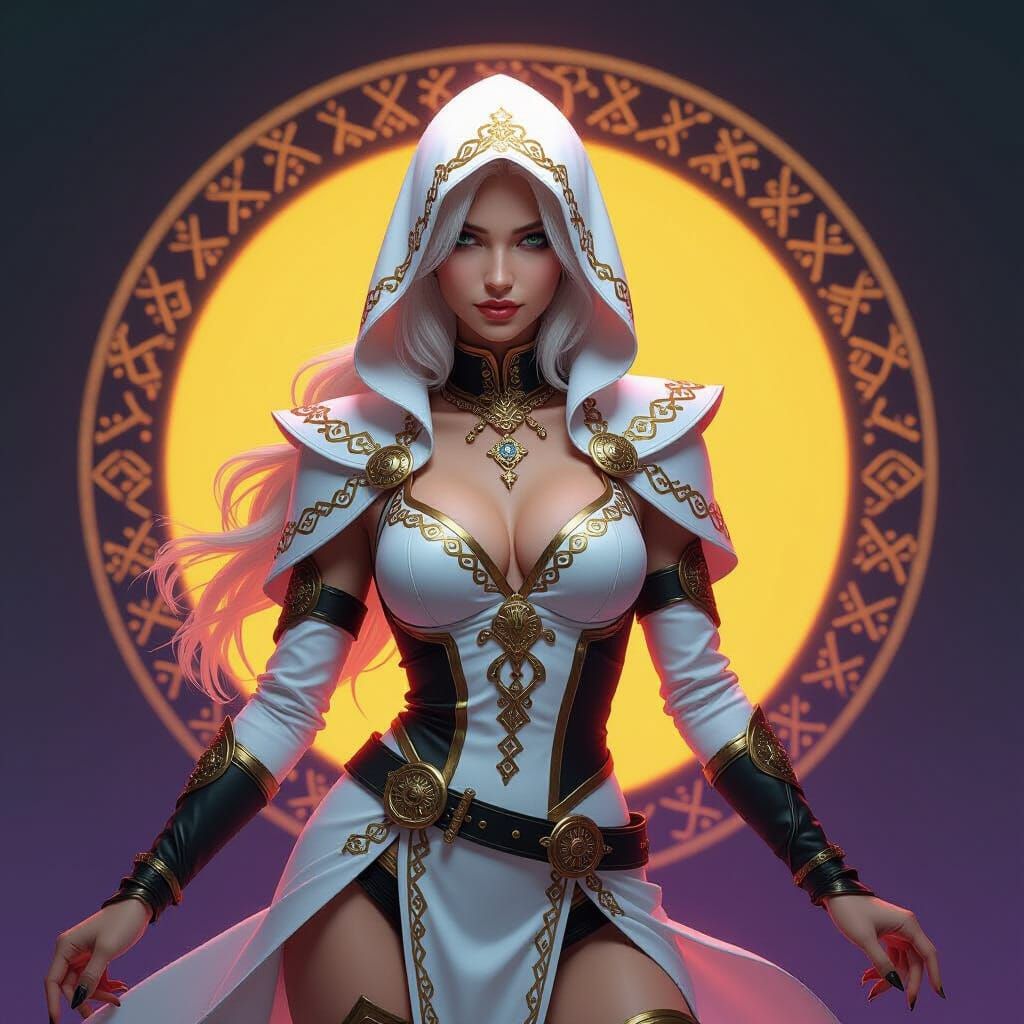 Slavic Mage in Runes: Dark Fantasy Art