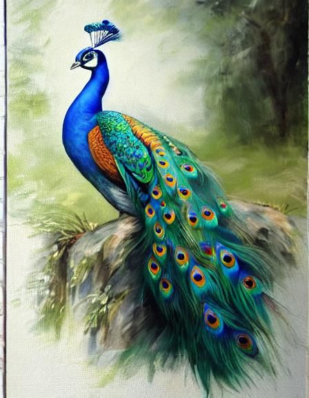 Majestic Peacock Displaying Colorful Plumage