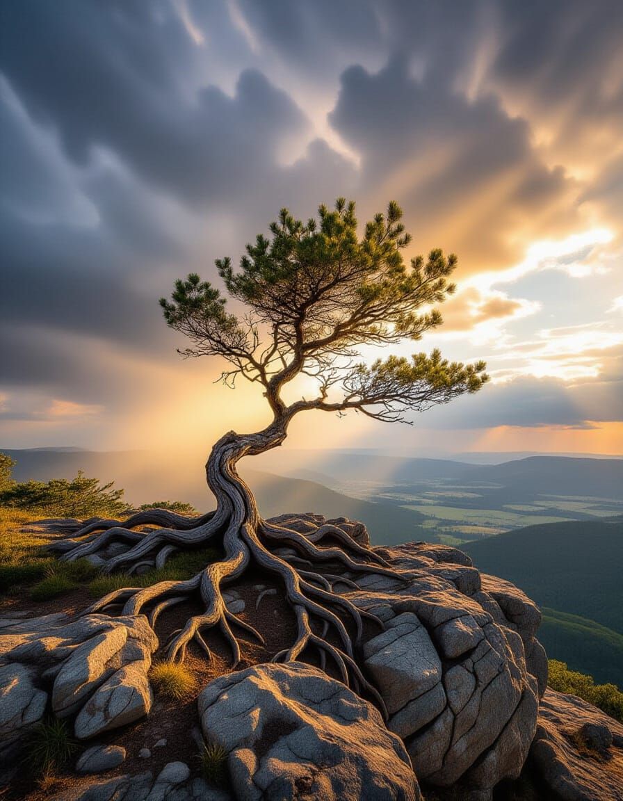 Resilient Tree Stands Tall Against Dramatic Sky