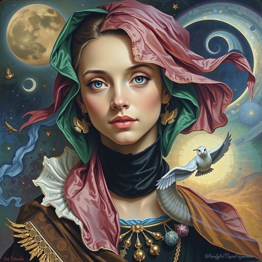 Abstract Geometric Curves in a Digital Art Style