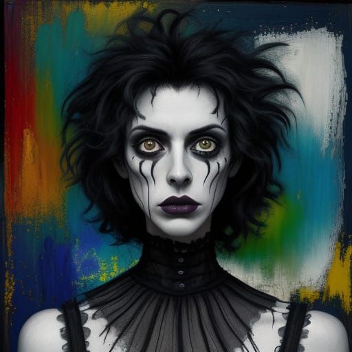 Melancholic Figure in Neo-Impressionist Style