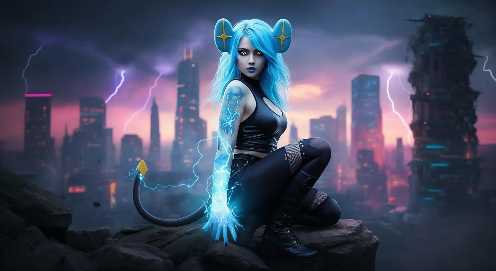 Shinx Pokemon as Stunning Human Girl