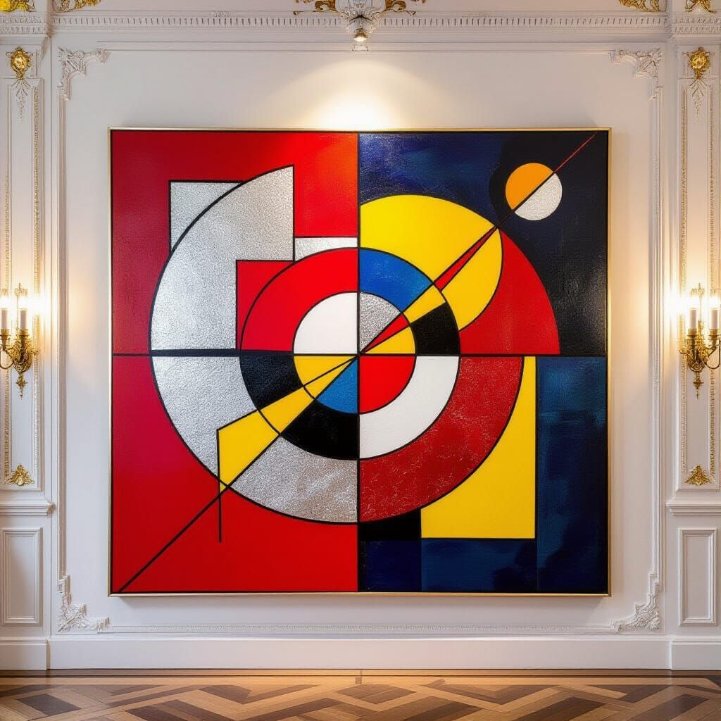 Abstract Expressionist Painting in Luxurious Room