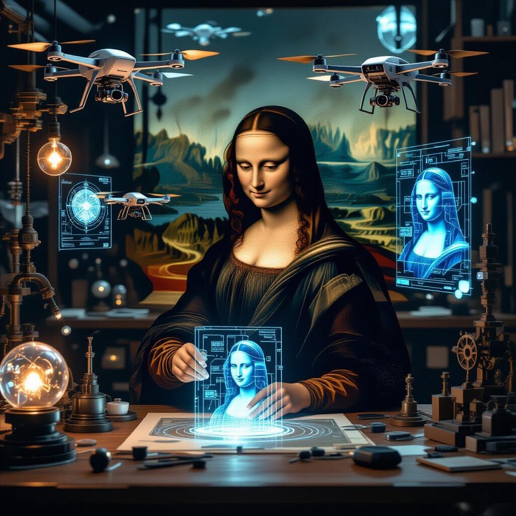 Da Vinci's Workshop: Holographic Mona Lisa in Digital Art St...