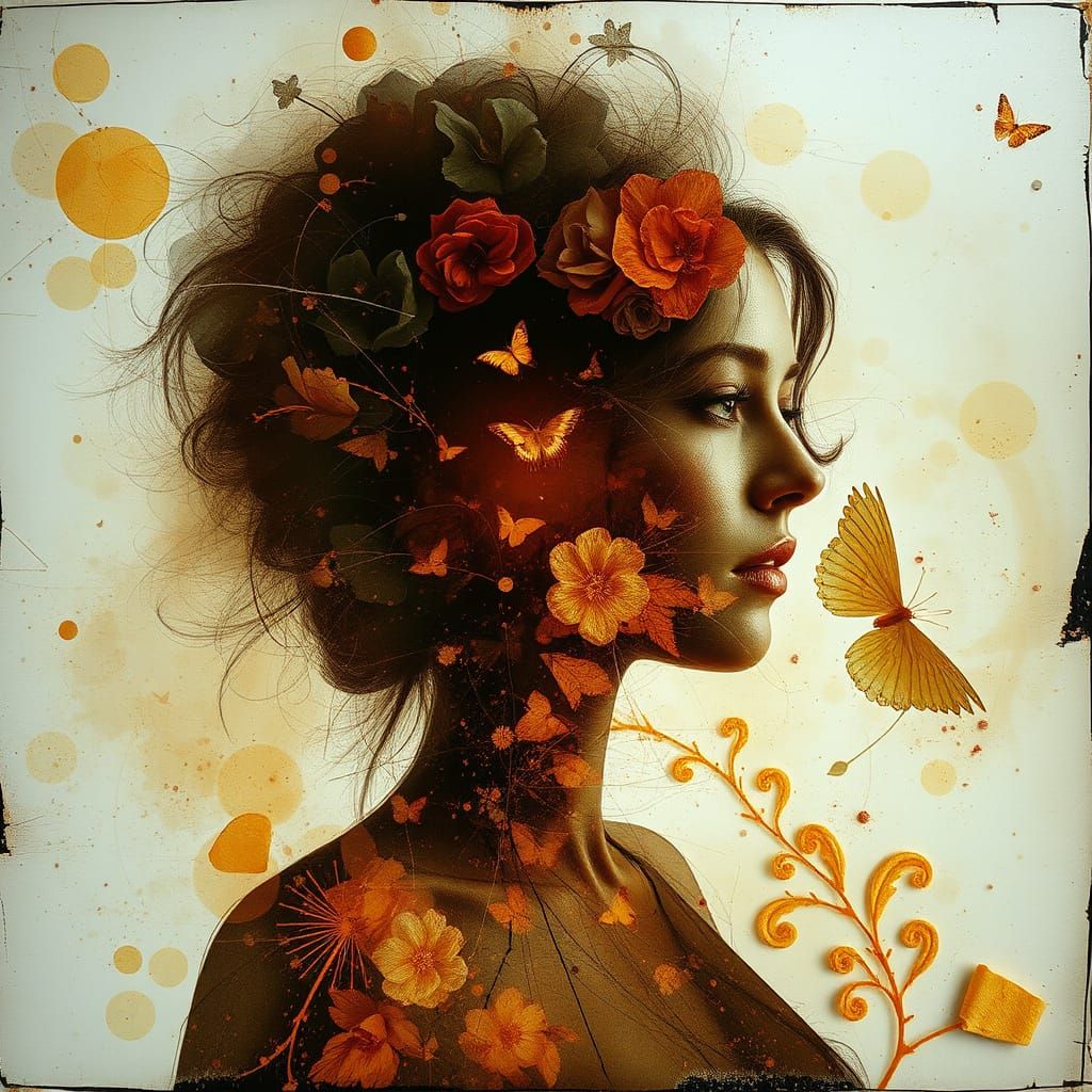 Double Exposure Masterpiece in Vibrant Encaustic Wax