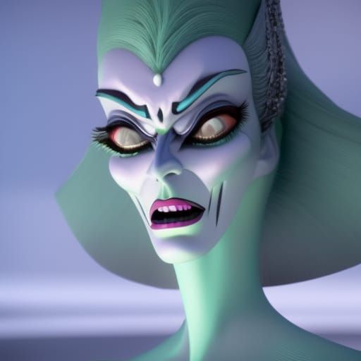 Sinister Villainess in Dark Fantasy 3D Art