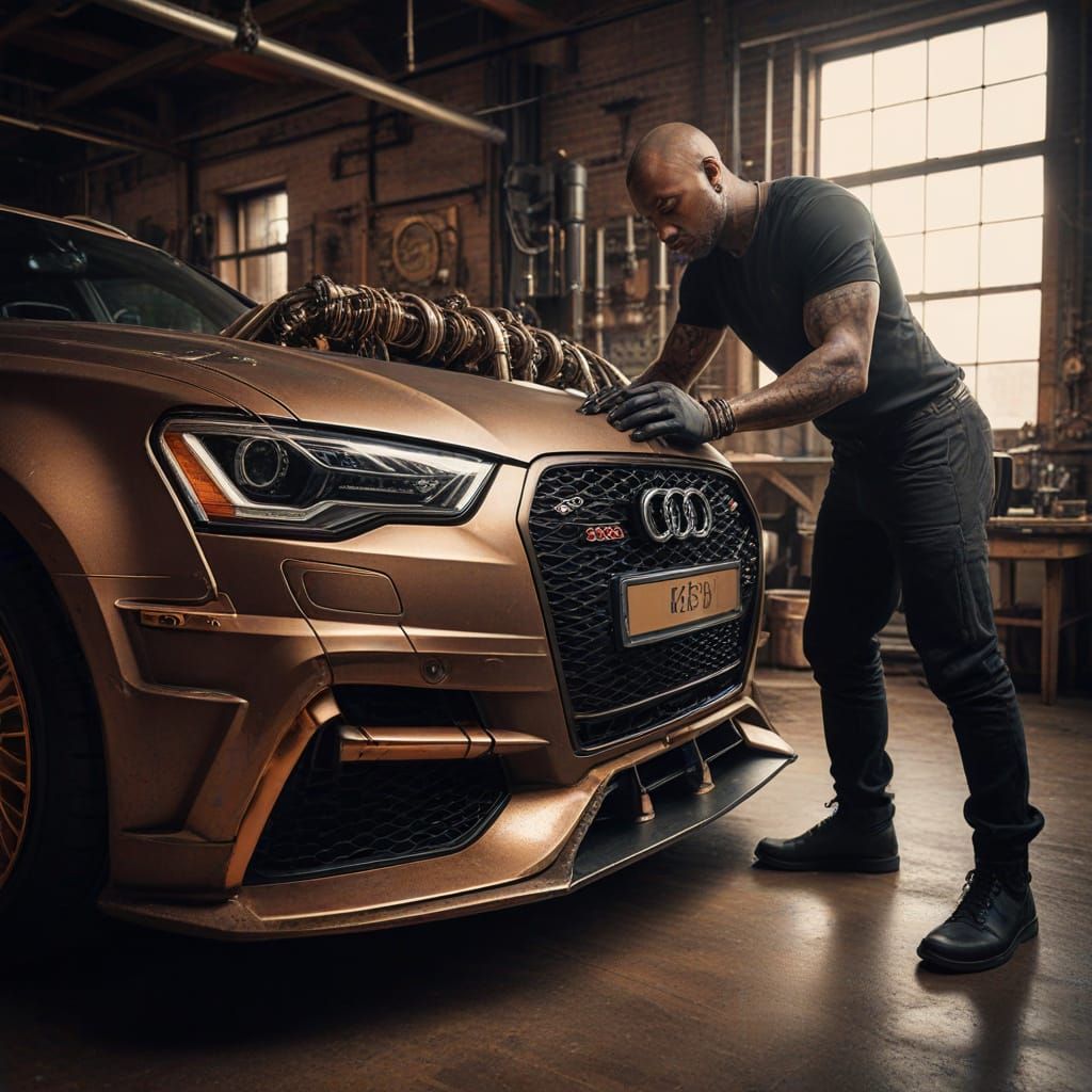 Steampunk Audi RS6 Prep in a Barn