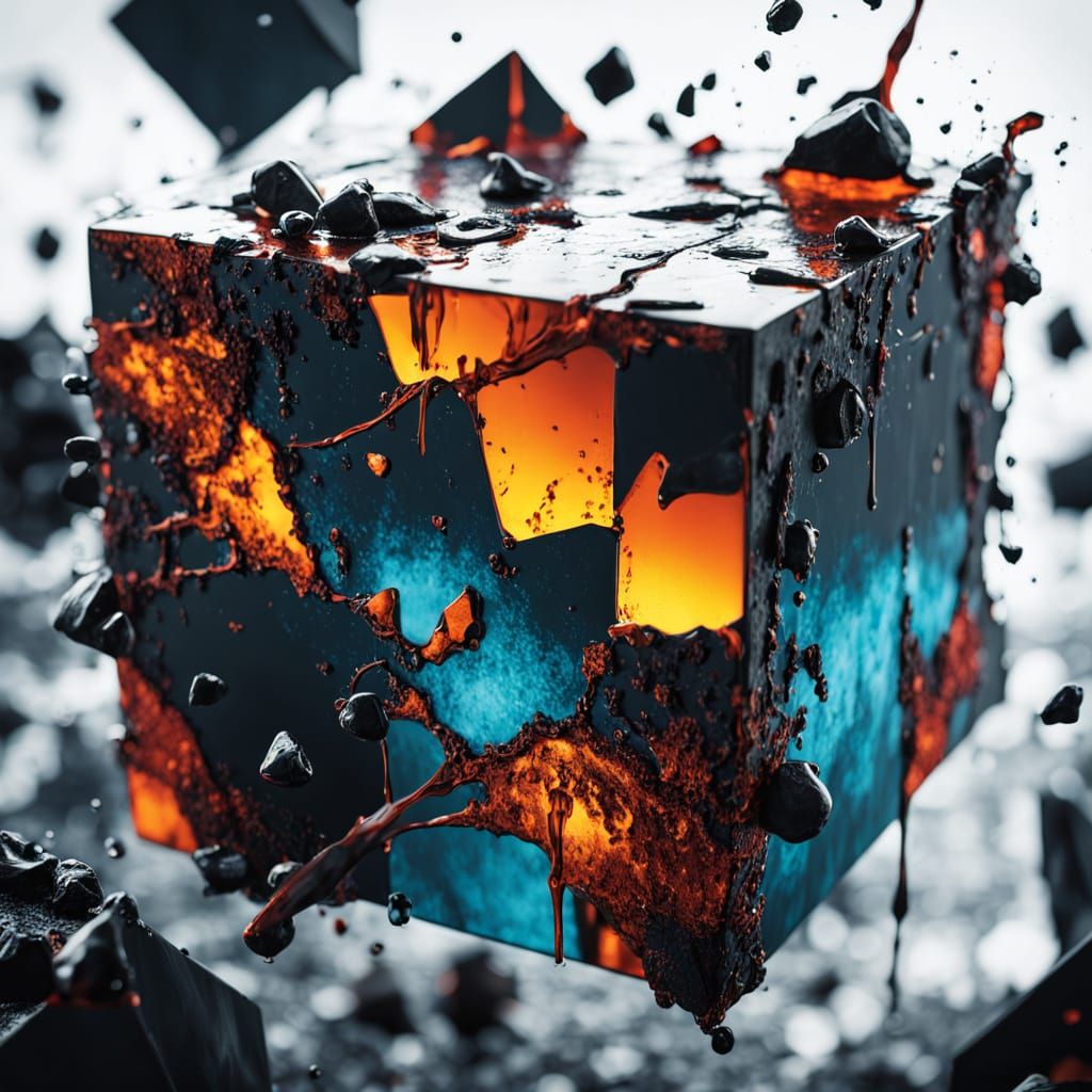 Epic Glass Cube Fragmentation in a Void
