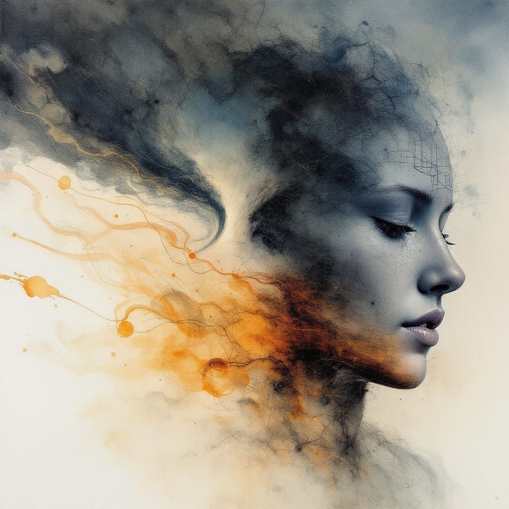 Electric Storm Dreamscape in Vibrant Watercolors