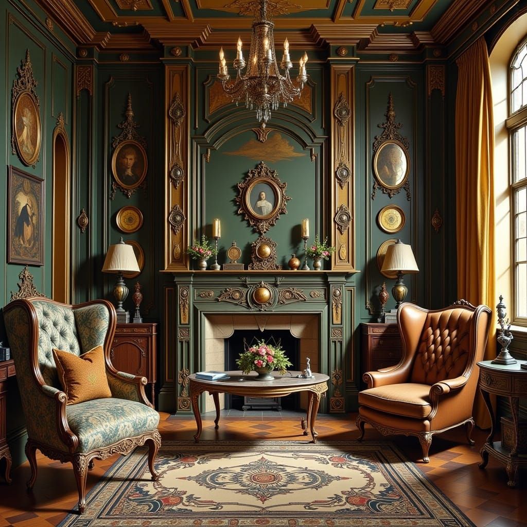 Art Deco Victorian Sitting Room in Gothic Flux