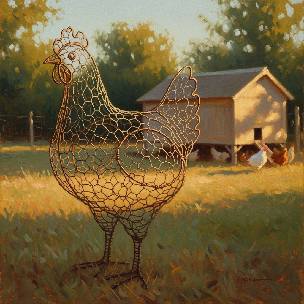 Chicken Wire Chicken in Impressionistic Style