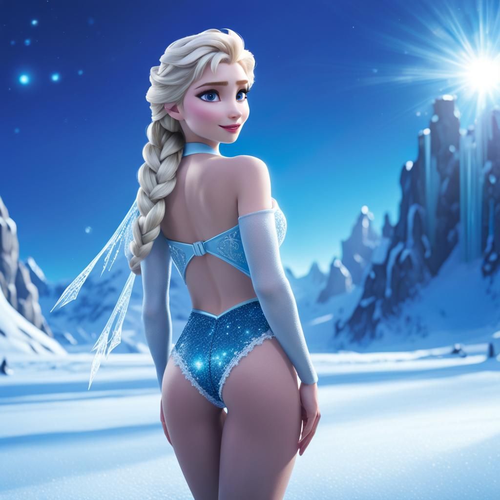 Fantasy Woman in Ice Land with Smooth Skin