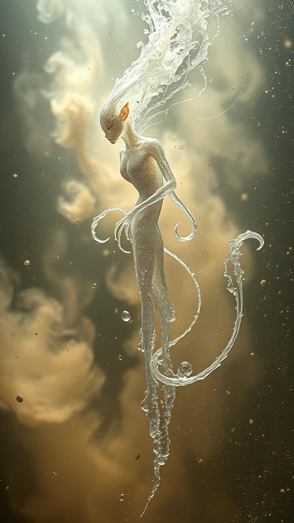 Dissolving Water Elemental in Dreamlike Digital Art