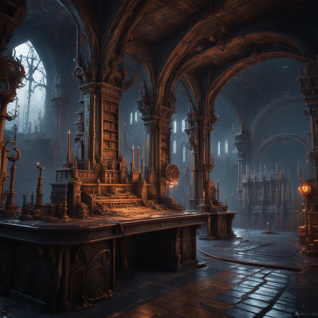 Fantastical Laboratory Concept Art in Deep Color