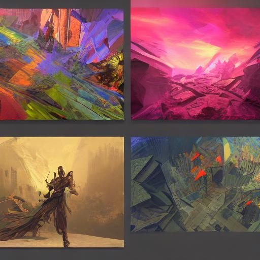 Cubist Light and Shadow Dreamscape in Abstract Forms