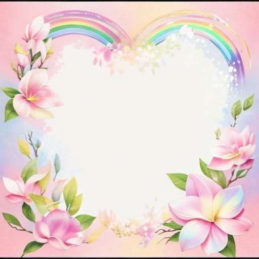 Rainbow Pastel Magnolias in Realistic Style